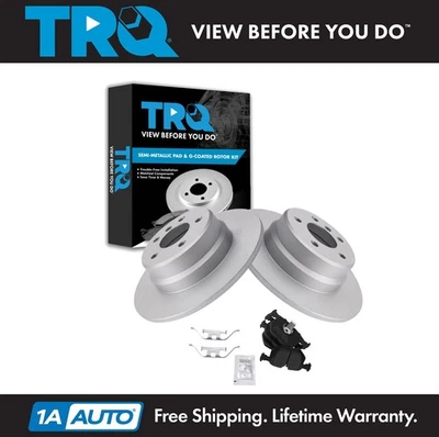 TRQ Rear Brake Pad & Rotor Kit Fits 2000-2006 BMW X5 - Image 1 of 4