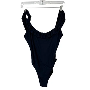 J Crew Damen 6 dunkelblau Rüschen Scoopback Einteiler Badeanzug - Bild 1 von 9