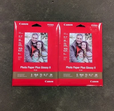 Lot (2) NEW Canon Pixma PP-201 Photo Paper Plus Glossy II 4"x6" 100 Sheets Each - Image 1 of 3