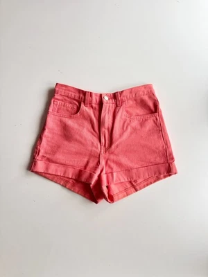 Pantalones Cortos AMERICAN APPAREL JEANS Sandía Coral Tiro Alto Corte, Talla 27 Foto 1 de 4