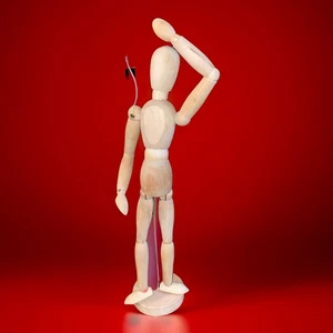 Vintage bewegliche Holzfigur 13" Künstler Modell Schaufensterpuppe - Bild 1 von 3