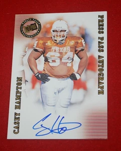 CASEY HAMPTON TEXAS LONGHORNS Signed 2001 PRESSPASS SE RC ROOKIE CARD - Picture 1 of 2