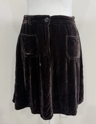 Falda Sundance Western Inspirada en Terciopelo Marrón Rico Bolsillos Ligeramente Acampanada Talla 4 Foto 1 de 4