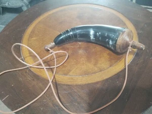 Vintage Black Powder Horn /w Plug - Picture 1 of 5