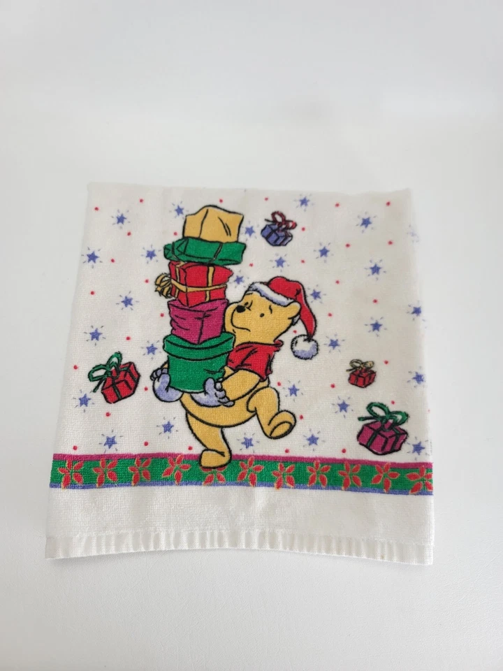 Toalla de mano de cocina de Navidad vintage Winnie The Pooh Disney regalos navideños  Foto 1 de 4