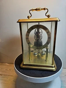 rare Pullmann modern glass & Brass effect centenary German Carriage Clock - Picture 1 of 12