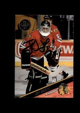 Jeff Hackett 1993-94 Leaf Black Hawks authentic autographed card
