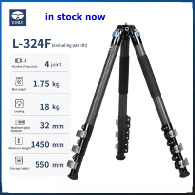 SIRUI L-324F Professional Carbon Fiber Camera Travel Video Tripod 18KG Playload - Image 1 of 4