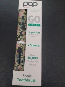 Pop Sonic Go Sonic Portable TOOTHBRUSH - 2 Speeds, 2 Minute Timer, 2 Brush Heads - Picture 1 of 1