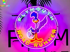 Plymouth Road Runner Garage Neon Light Sign Lamp 20"x16" With HD Vivid Printing - Picture 1 of 19