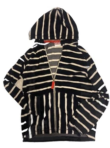 Terry Hooded Zip Up Hanna Andersson Size 150 Navy And White Swim Cover Up Jacket - Picture 1 of 4