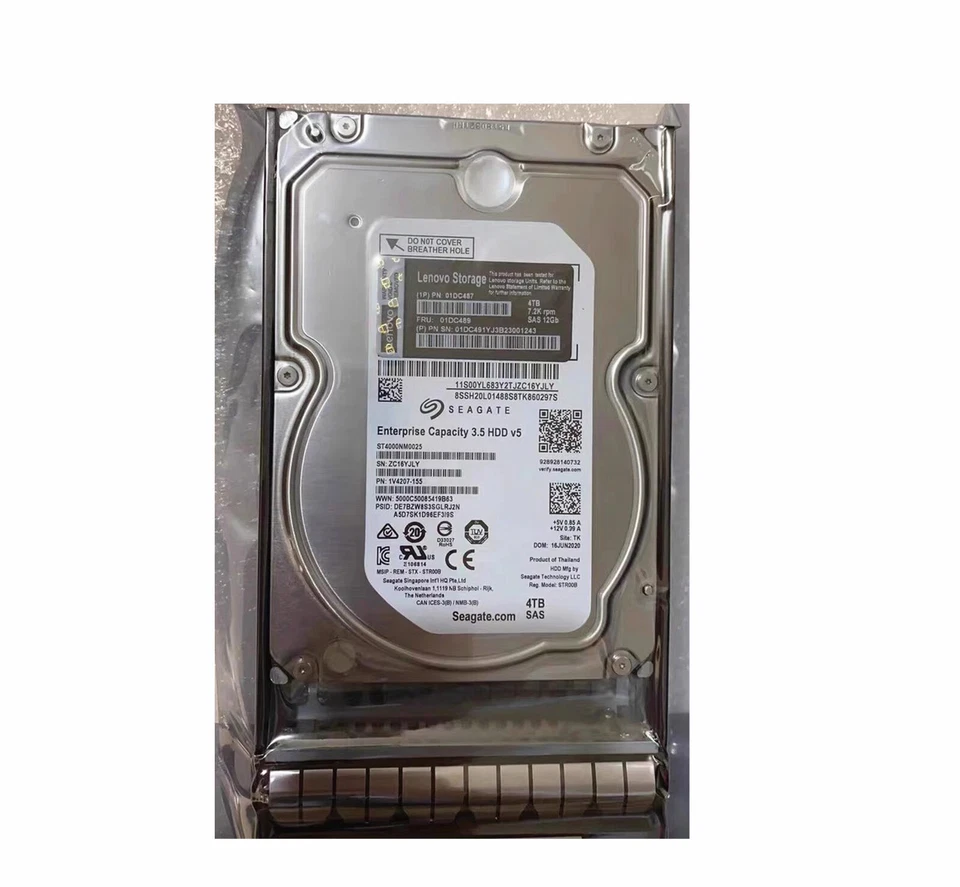 01DC489 NEW For Lenovo 01DC487 01DC491 4TB 7.2K 3.5 NL SAS 12Gbps HDD Hard Drive - Image 1 of 1