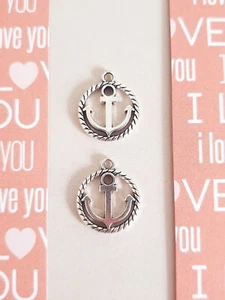 SWANEWIT Paaranhänger 2 x Anker Charms Silber Schmuckherstellung Basteln Deko - Bild 1 von 2