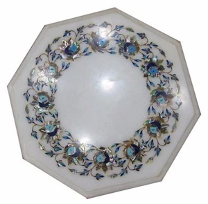 18" Marble center Dining side Table Top Inlay Mosaic Marquetry  - Picture 1 of 1
