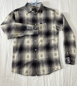 Matix Men’s Medium Gray Black Plaid Button-Up Flannel Skate Shirt - Picture 1 of 8