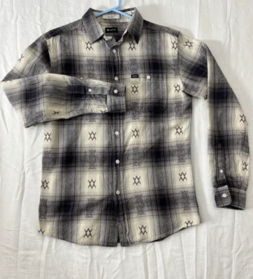 Matix Men’s Medium Gray Black Plaid Button-Up Flannel Skate Shirt - Image 1 of 4