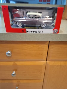 Chevrolet Bel Air 1957 techo rígido púrpura 1/24 modelo de coche fundido a presión por M2 40300-115 B - Imagen 1 de 6
