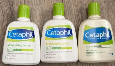 3 Cetaphil Moisturizing All Skin Types Moisturizing Lotion 8 Oz Each DISCOLORED - Image 1 of 2