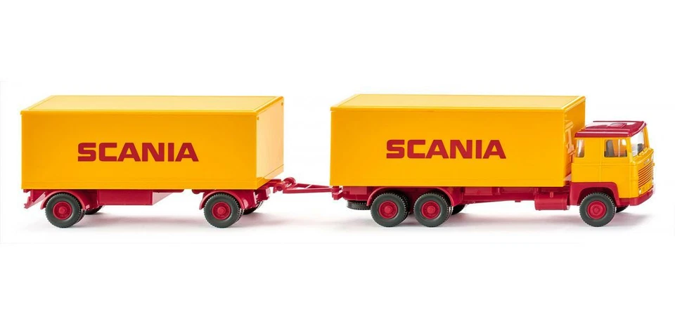 Wiking 045207 HO 1:87 Box trailer road train (Scania 111) "SCANIA" - NEW 2019 - Image 1 of 1