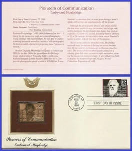 USA7 #3061 U/A GOLDEN REPLICA FDC   Eadweard Muybridge Pioneer of Communication - Picture 1 of 1