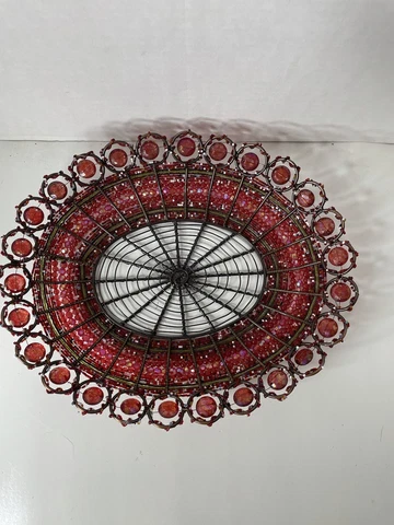 Beaded Spider Web Basket Beautiful Wire And Beads Handmade? Cover