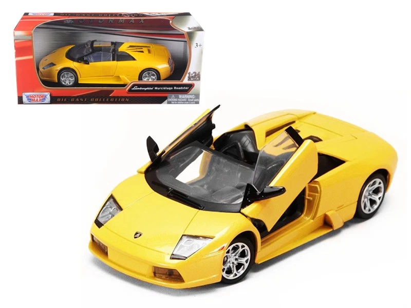 Lamborghini Murcielago Roadster amarelo metálico 1/24 modelo de carro fundido por Motorm - Imagem 1 de 1