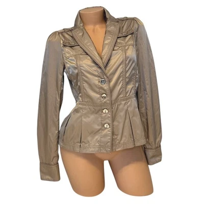 White House Black Market Womens Size 6 Jacket Career Peplum Blazer Military - Image 1 of 4