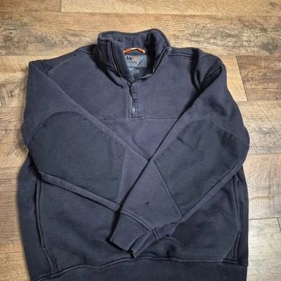 Мужская футболка 5.11 Tactical M Job — черный пуловер на четверть молнии — с флисовой подкладкой - Изображение 1 из 4