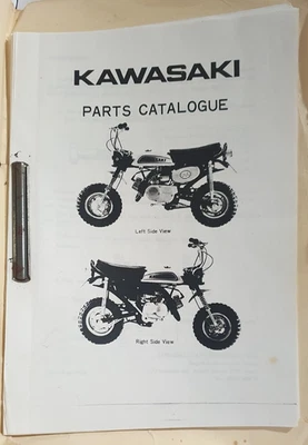 Kawasaki 75 Model MT1  Parts list photo copy ( what we used in the shop ) - image 1 of 3