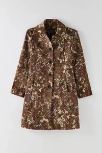 Gabardina chaqueta larga tapiz jaquard brocado para mujer 10 ropa artística vintage rara - Imagen 1 de 14