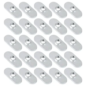 25 Pack 1/4-20 Centered Thread Slide In Economy T-Nut for T Slot Track - Picture 1 of 6
