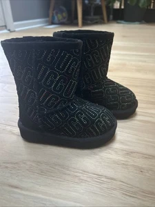 UGG Classic II Graphic Stitch Multicolor Rainbow Suede Boots Child Size 6 - Picture 1 of 6