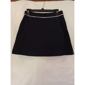 T by Talbots Damen Sport Skort XS dunkelblau Golf Tennis Taschen weißer Besatz - Bild 1 von 7