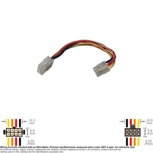 Cable Internal DC Power Supply ATX EPS 12V Extension  8-pin  7" 18AWG - Picture 1 of 3