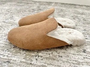 Madewell The Ezra Slippers in Suede Timber Beam (Chestnut) Sz 7 Sherling Lined - Picture 1 of 5