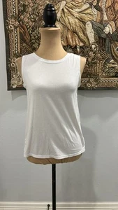 Athlete Girl White Tank Twist Back Cut Out Athletic Top - Picture 1 of 11