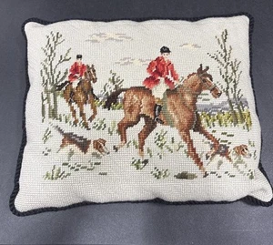 Wandteppich Englische Fuchsjagd Reitpferd Jagdhunde 12 x 14 Kissen - Bild 1 von 6