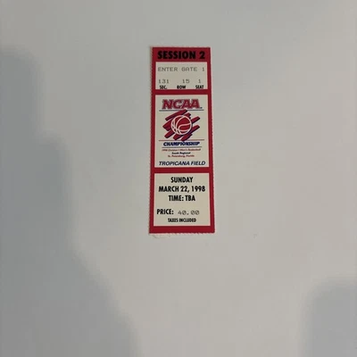 1998 NCAA South Regional  - Kentucky UCLA  1998 Tropicana Field Ticket Session 2 - Image 1 of 2