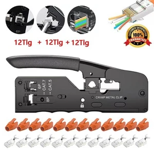 RJ45 Stecker CAT7 Crimp Netzwerkstecker Verlegekabel LAN Patch Kabel CAT 7 / 6a - Zdjęcie 1 z 17