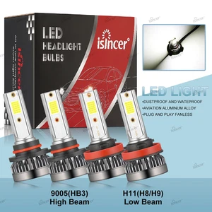 9005+H11 LED Headlight Combo High Low Beam Bulbs Kit Super White Bright Lamps US - Picture 1 of 15