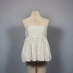 Kate Spade x Target New York Polka Dot Linen Baby Doll Tank Top NWT Medium - Picture 1 of 4