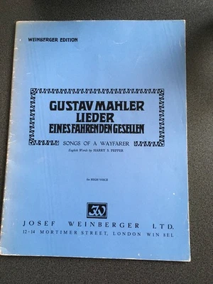 Piano & Vocal Score/ Mahler Song of the Wandering Young Man Lieder Eines Fahrend - Image 1 of 4