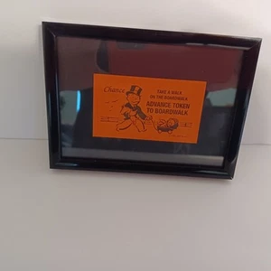 = ADVANCE TO BOARDWALK MONOPOLY  3.5'' X 5'' FRAMED ORANGE CAR - Picture 1 of 1