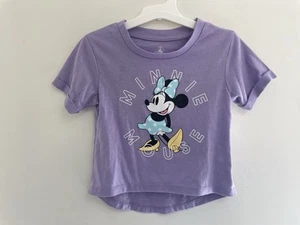 Disney Kids Girls Classic Minnie Mouse Polyester Short Sleeve Shirt Purple XS 4 - Picture 1 of 4