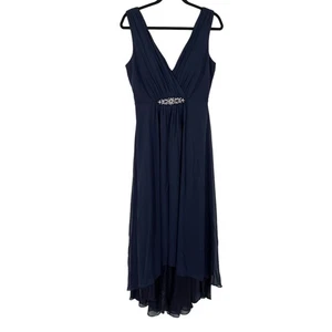 Eliza J Dress Embellished high low chiffon blue size 8 - Picture 1 of 7