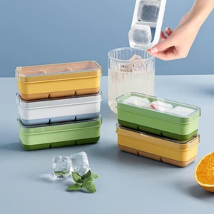 Small Ice Cube Tray Household Ice Box With Lid Soft Bottom Ice Cube Square Mo Pe - Picture 1 of 14