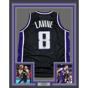 Framed Facsimile Autographed Zach LaVine 35x39 Black Reprint Laser Auto Jersey - Picture 1 of 2