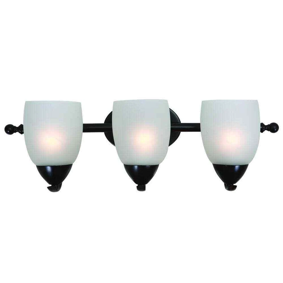 Espejo de tocador de baño Yosemite para decoración del hogar lago 3 luces bronce frotado con aceite Foto 1 de 4