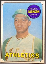 1969 TOPPS REGGIE JACKSON ATHLETICS ROOKIE CARD #260