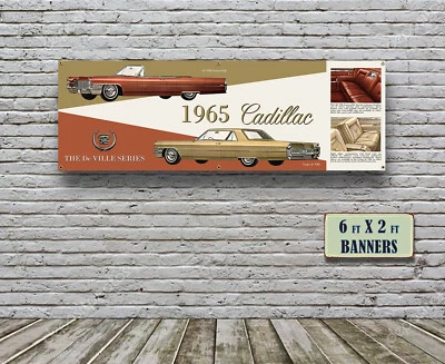 1965 Cadillac Dealer Garage Banner Convertible Coupe De Ville Hardtop Caddy - Image 1 of 3